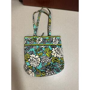 Vera Bradley island blosoms tote Blue green quilted toggie